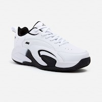 Zapatillas New Athletic Tennis Streeth28 Blanco Con Negro Hombre