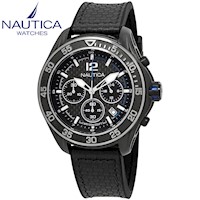 Reloj Nautica NMX 1600 NAD25505G Fecha Cronómetro Correa de Silicona Negro