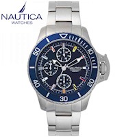 Reloj Nautica Bayside NAPBYS005 Multifuncional Para Hombre Dial Azul