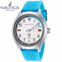 Reloj Nautica N83 Crissy Field NAPCFVC03 Para Hombre Correa Silicona Celeste