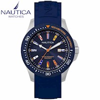 Reloj Nautica Jones Beach NAPJBC002 Para Hombre Fecha Correa Silicona Azul