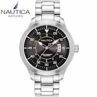 Reloj Nautica Point Loma NAPPLP907 Para Hombre Fecha Acero Inoxidable Dial Negro