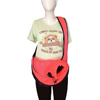 Bolso cruzado para mascotas perro gato talla S naranja