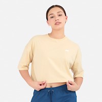 Polo Crop New Athletic Jimena Beige Mujer