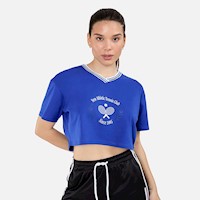 Polo Crop New Athletic Valeria Azul Mujer