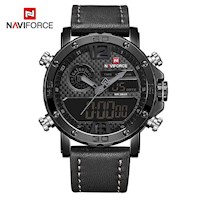 Reloj Naviforce Acero Negro y Cuero Negro NAV-86
