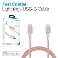 Cable Naztech - Carga Rapida - Lightning to USB-C - Rosado