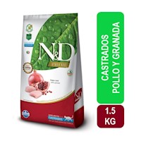 N&D Feline Gatos Adultos Castrados Pollo y Granad 1.5 Kg