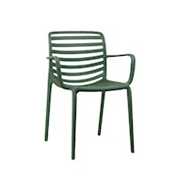 Silla de Comedor Tootie Con Reposabrazos Verde