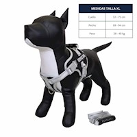 ARNÉS NEGRO TALLA XL REFLECTANTE PARA PERROS CON ASA