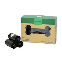 PACK DE 20 ROLLOS DE BOLSAS PARA EXCREMENTO DE MASCOTA BIODEGRABABLE COLOR NEGRO