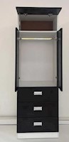 Ropero de Melamina 2 Puertas Negro 60cm