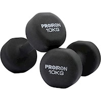 Mancuernas de neopreno PROIRON de 10kg - Negro