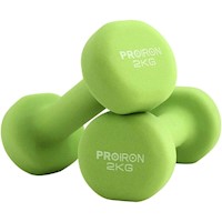 Mancuernas de neopreno PROIRON de 2kg - Verde