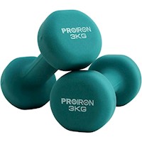 Mancuernas de neopreno PROIRON de 3kg - Turquesa