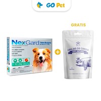 Nexgard 68 mg Perros (10.1 Kg a 25 Kg) x 3 Tabletas + Gratis Snack Pet´s Republi