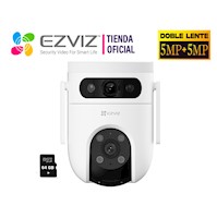 Cámara IP H9C 5MP + 5MP Ezviz Lente Dual Exterior 360° + SD 64GB