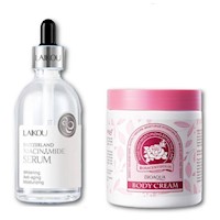 PACK SERUM NIACINAMIDE LAIKOU Y CREMA PARA EL CUERPO ROSAS BIOAQUA