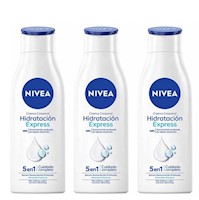 Crema Corporal NIVEA Hidratación Express (Piel Normal) - Frasco 400ml (x3)