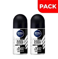 Dúo Pack Nivea Deo Hombre Roll Invisible B&W - Frasco 50Ml