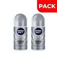 Dúo Pack Nivea Deo Hombre Roll Silver Protect - Frasco 50ML