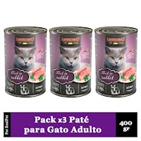 Pack x3 Paté Gato Leonardo Quality Selection Conejo 400 gr