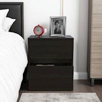 VELADOR TRIVOR 2 CAJONES - NEGRO | TUHOME