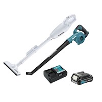 Aspiradora 12V CXT 0.6Lt + Sopladora 12V BL + Cargador + Batería Makita CLX248