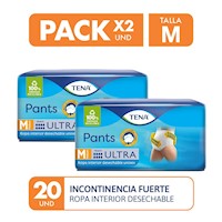 Pañal Tena Pants Ultra Medium 20 UN Pack x2