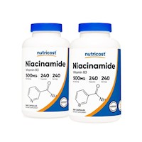 NIACINAMIDE 500MG VITAMINA B3 NUTRICOST 240 CAPSULAS PACK X2