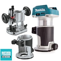 Fresadora 3/8" - 1/4" 18V LXT BL + 3 Bases Baretool Makita DRT50ZJX9