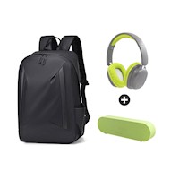 Set Nooz: Mochila + Headset + Speaker Verde