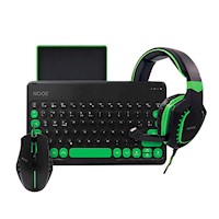 Combo Gamer Nooz: Audífonos Gamer + Teclado + Mouse + Mouse pad NZG-8147K