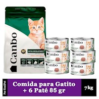 Comida Gatitos Canbo Desarrollo Inicial 7 kg + 6 Paté 85 gr