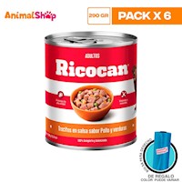 Ricocan Adulto Trocitos Pollo Verduras Lta 290Gr X6 Un