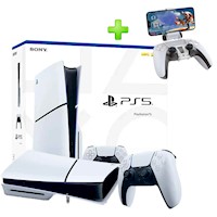 Pack Consola PS5 Slim con Lector + Soporte de Celular para Mando PS5