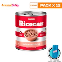 Ricocan  Cachorro Trocitos Pollo Lta 290Gr X12 Un