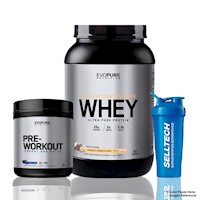 Pack Whey Concentrate 3Lb Cookies + Pre Workout 500gr Uva
