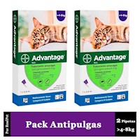 Pack x2 Pipeta Antipulgas ADVANTAGE Gatos de 4 a 8 kg