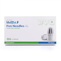 Aguja para Insulina MONTEST PLUS 32 G X 4 MM CAJA 100 UND