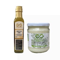 Aceite De Coco 500ml  + 200ml Aceite De Oliva Extra Virgen Alkaline Care