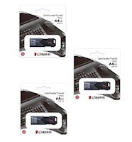 MEMORIA USB KINGSTON EXODIA ONYX 64GB NEGRO KIT DE 3 UNIDADES