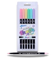Artesco Marcador Dual Brush Pen x 6 Pastel