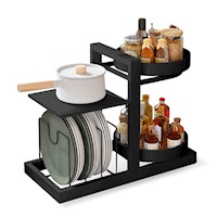 Organizador de Ollas Platos con Soporte Giratorio para Condimentos 2 Niveles S45