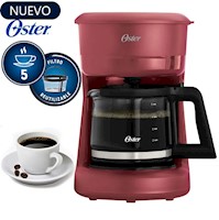 Cafetera Oster BVSTDCS51R 5 Tazas con Filtro Reutilizable - Rojo