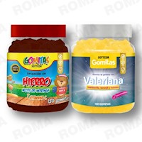 PACK 2 GOMITAS HIERRO NIÑOS  + GOMITAS VALERIANA ADULTOS SOTTCORLABS