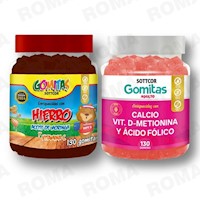 PACK 2 GOMITAS HIERRO NIÑOS  + CALCIO ADULTOS SOTTCORLABS