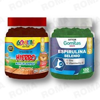 PACK 2 GOMITAS HIERRO NIÑOS  + ESPIRULINA ADULTOS SOTTCORLABS