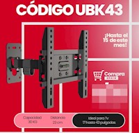 Rack Móvil para TV de 17" a 43" Modelo UBK43