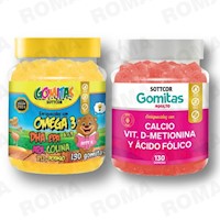 PACK 2 GOMITAS OMEGA 3 NIÑOS  + CALCIO ADULTOS SOTTCORLABS